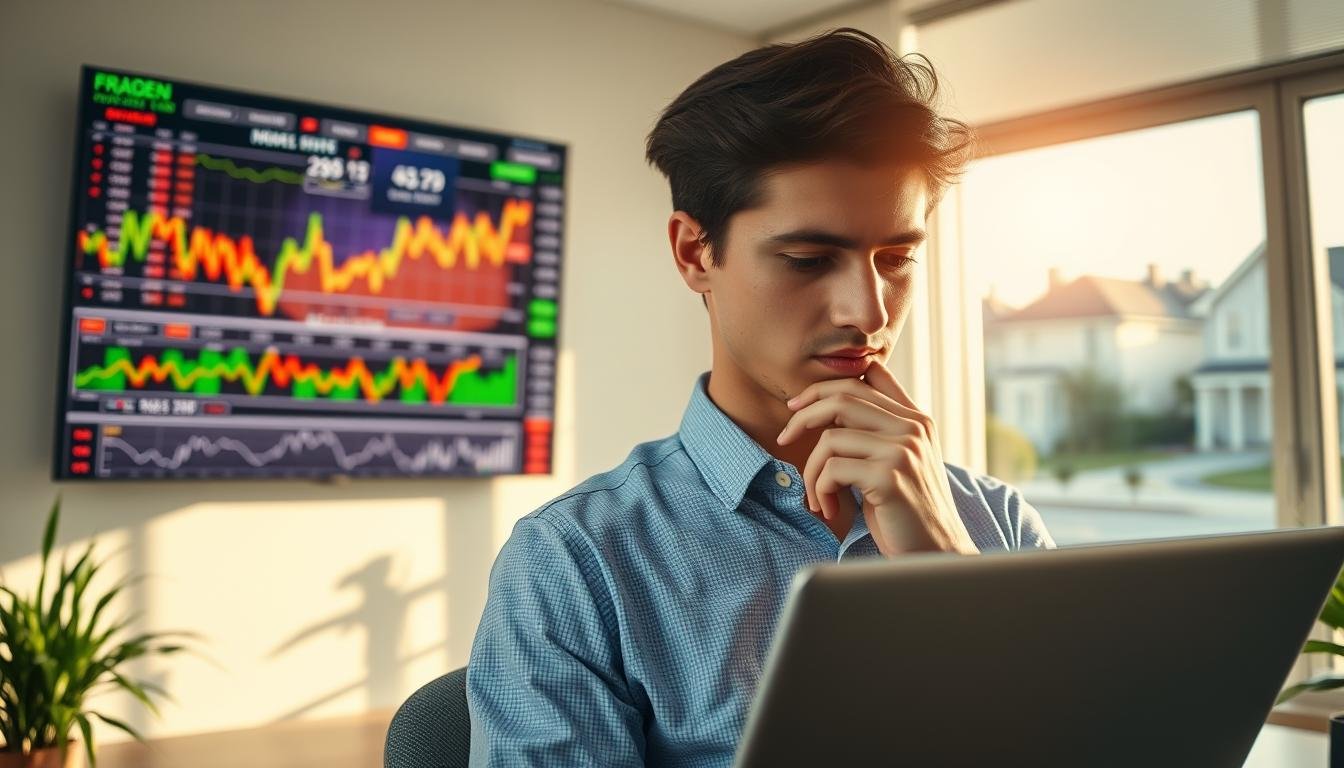 man deciding: stocks or real estate